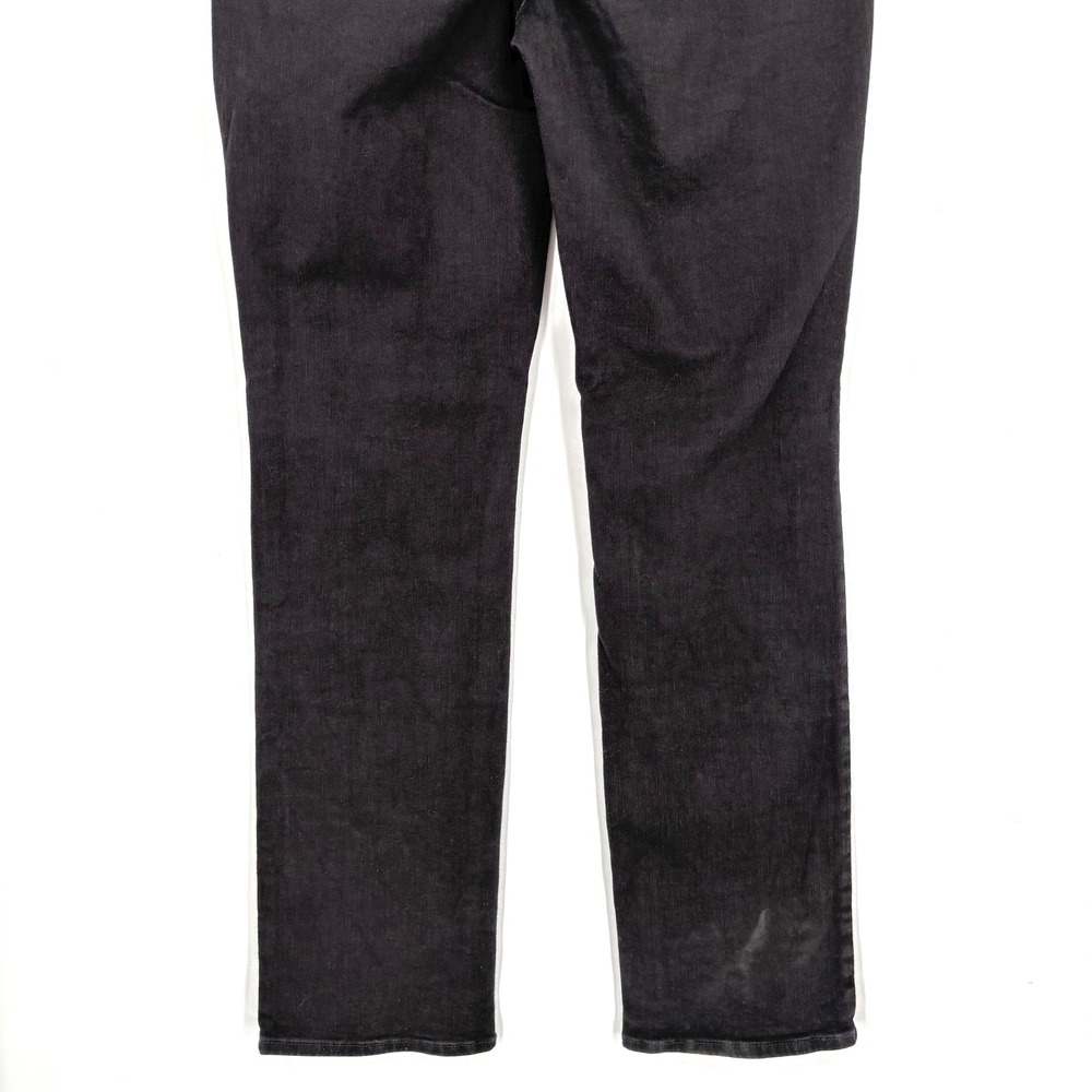 NYDJ Marilyn Straight Leg Jeans Sz 6‎ Black Denim Mid Rise Stretch Slimming Long - Picture 10 of 13